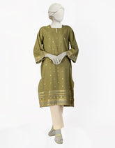 GREEN DYED JACQUARD KURTI