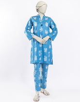 BLUE LAWN PRINTED KURTI