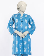 BLUE LAWN PRINTED KURTI