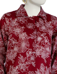 MAROON LAWN PRINTED KURTI