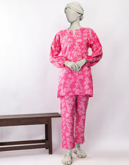 PINK LAWN PRINTED KURTI