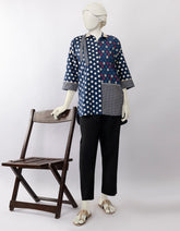 BLUE LAWN DYED KURTI