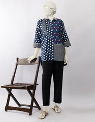 BLUE LAWN DYED KURTI