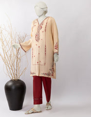 BEIGE MAPLE SILK EMBROIDERED KURTI