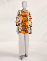 BEIGE LAWN DIGITAL PRINTED KURTI