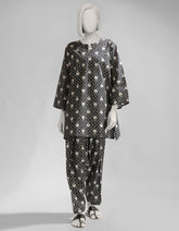BLACK LAWN PRINTED KURTI