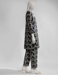 BLACK LAWN PRINTED KURTI
