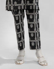 BLACK LAWN PRINTED TROUSERS