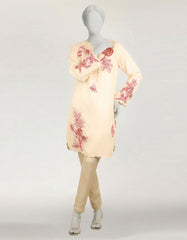 OFF WHITE LAWN EMBROIDERED KURTA