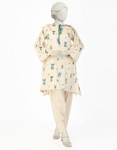 BEIGE LAWN PRINTED 2PC STITCHED