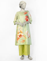 GREEN SILK EMBROIDERED 2PC STITCHED