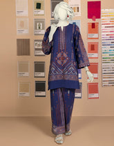 BLUE LAWN DIGITAL PRINTED 2PC STITCHED | JLAWN-S-JST-25-2114