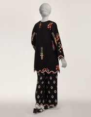 BLACK LAWN EMBROIDERED STITCHED 2PC
