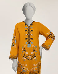 YELLOW LAWN EMBROIDERED STITCHED 2PC