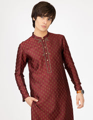 MAROON POLYESTER KURTA | JTK-SP-43063