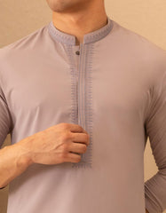 GREY BLENDED KURTA TROUSER