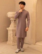DULL BROWN BLENDED SEMI-FORMAL KURTA TROUSER