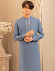 DULL BLUE BLENDED FORMAL KAMEEZ SHALWAR