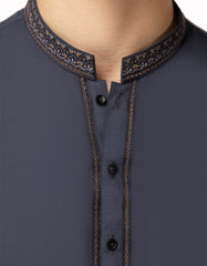 DARK GREY SEMI-FORMAL KAMEEZ SHALWAR