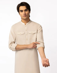 CREAM SEMI-FORMAL KAMEEZ SHALWAR