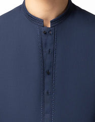 NAVY BLUE COTTON SEMI-FORMAL KURTA TROUSERS