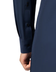 NAVY BLUE COTTON SEMI-FORMAL KURTA TROUSERS
