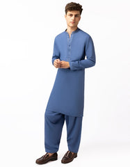 BLUE SEMI-FORMAL KAMEEZ SHALWAR