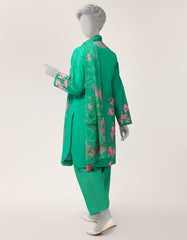 GREEN DOBBY DIGITAL PRINTED STITCHED 3PC