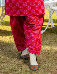 RED LAWN PRINTED SHALWAR | JGT-S-JTT-25-4002