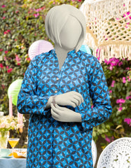 BLUE LAWN PRINTED KURTI | JYGK-S-JTS-25-4003