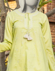 GREEN LAWN EMBROIDERED KURTI | JYGK-S-JTS-25-4011