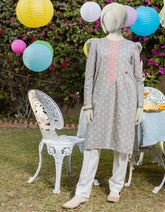 GREY LAWN EMBROIDERED KURTI | JYGK-S-JTS-25-4017