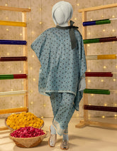 BLUE LAWN PRINTED KURTI
