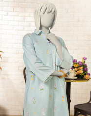 BLUE LAWN EMBROIDERED KURTI