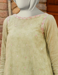 GREEN TEXTURED EMBROIDERED 2PC | JGK-S-JTST-25-408