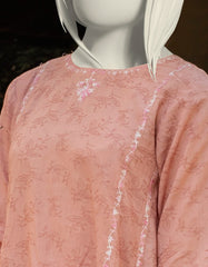PEACH TEXTURED EMBROIDERED 2PC | JGK-S-JTST-25-409