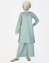 BLUE LAWN PRINTED 2PC | JGK-S-JTST-25-471