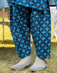 BLUE LAWN PRINTED SHALWAR | JGT-S-JTT-25-4003