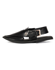 BLACK KIDS PESHAWRI CHAPPAL | JJFW-KPC-10042