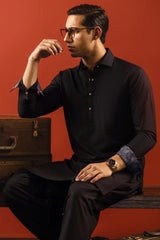 LOS ANGELES - BLACK BLENDED KAMEEZ SHALWAR