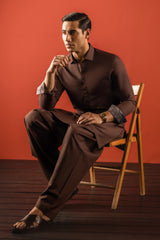 MILAN - BROWN BLENDED KAMEEZ SHALWAR