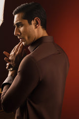MILAN - BROWN BLENDED KAMEEZ SHALWAR