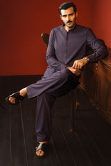 TOKYO - DULL BLUE BLENDED KAMEEZ SHALWAR