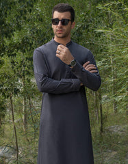DARK GREY COTTON KURTA PAJAMA | JJKP-A-36853