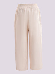 BEIGE WIDE-LEG TROUSERS