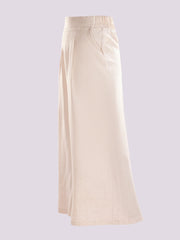 BEIGE WIDE-LEG TROUSERS