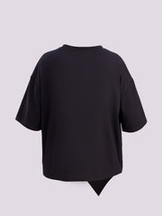 BLACK ASYMMETRICAL T-SHIRT