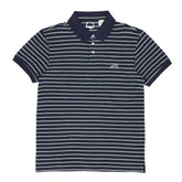 POLO (MEN) - NAVY BLUE WITH & WHITE STRIPES