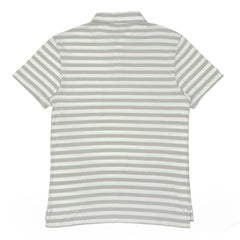 POLO (MEN) - LIGHT GREY WITH WHITE STRIPES ONT POCKET
