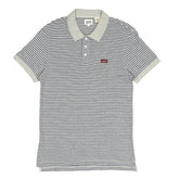 POLO MEN - HEATHER GREY WITH BLUE STRIPES